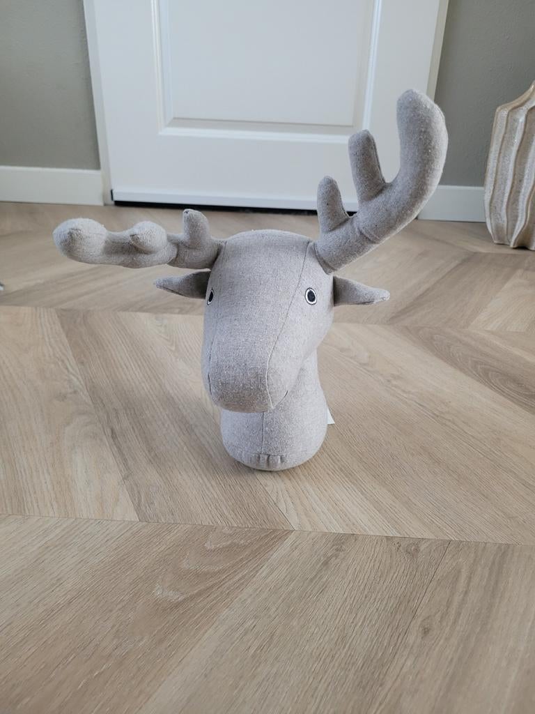 Rendier deurstopper van beige stof, Huis en Inrichting, Ophalen