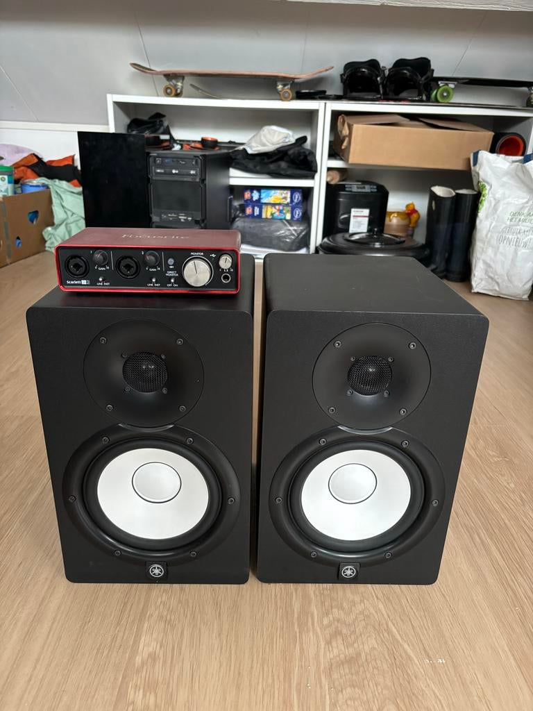 Yamaha HS7 met Focusrite 2i2, Audio, Tv en Foto, Luidsprekers, Ophalen, Gebruikt, Front, Rear of Stereo speakers, Overige merken