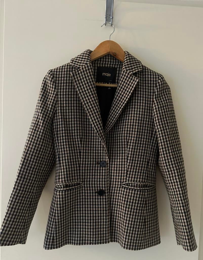 Maje Bruin/Tan Pied-de-poule Blazer S (36) nieuw!, Kleding | Dames, Overige kleuren, Nieuw, Ophalen of Verzenden, Jasje