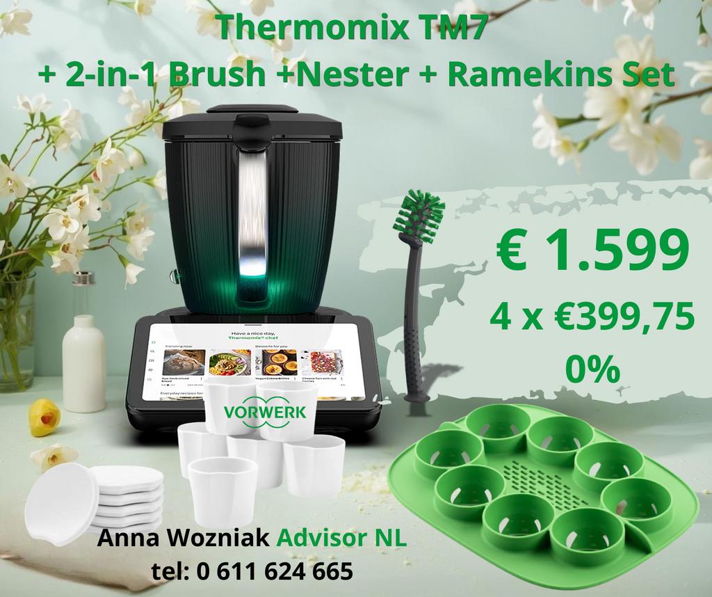 Thermomix TM7 | Polski przedstawiciel| 4raty 0%, 2 tot 3 liter, Ophalen, Nieuw, 3 snelheden of meer