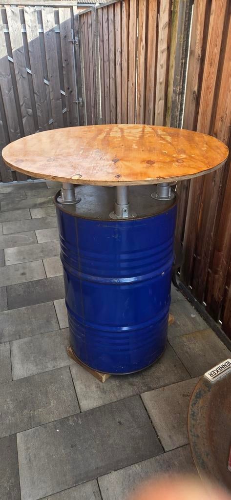 Statafel van olievat - Uniek en robuust design, Ophalen, Gebruikt