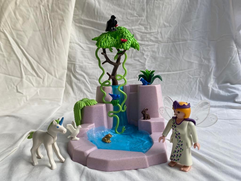 Playmobil waterval met eenhoorn, fee en diverse dieren, Ophalen of Verzenden, Gebruikt
