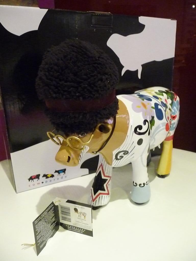 Nieuw Cow Parade koe Wooodstock large gratis verzending., Ophalen of Verzenden
