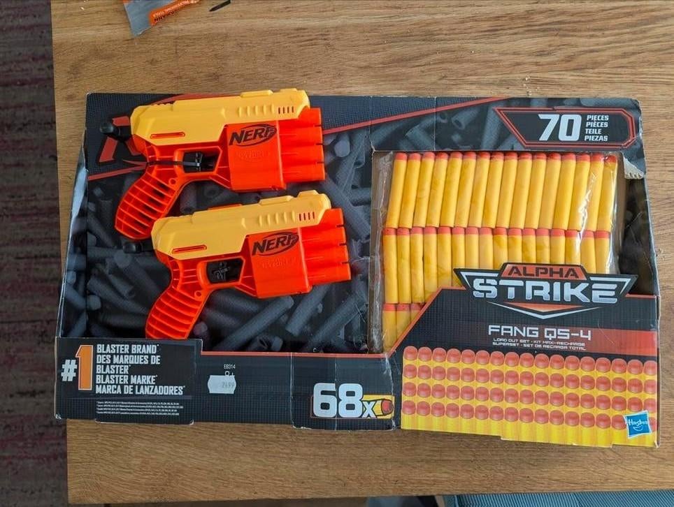 Nerf Alpha Strike Fang QS-4 Blaster dubbele Set - Compleet, Ophalen of Verzenden, Nieuw, Jongen of Meisje