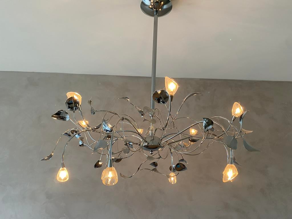 Moderne chrome design lampen – set, Huis en Inrichting, Lampen | Kroonluchters, Ophalen, Gebruikt