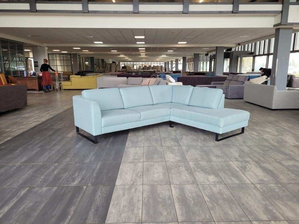 ✅️️️️ GEREINIGD lichtblauwe hoekbank 260x215 BEZORGEN, 250 tot 300 cm, Info@onbekend.nl, Hoekbank, 75 tot 100 cm