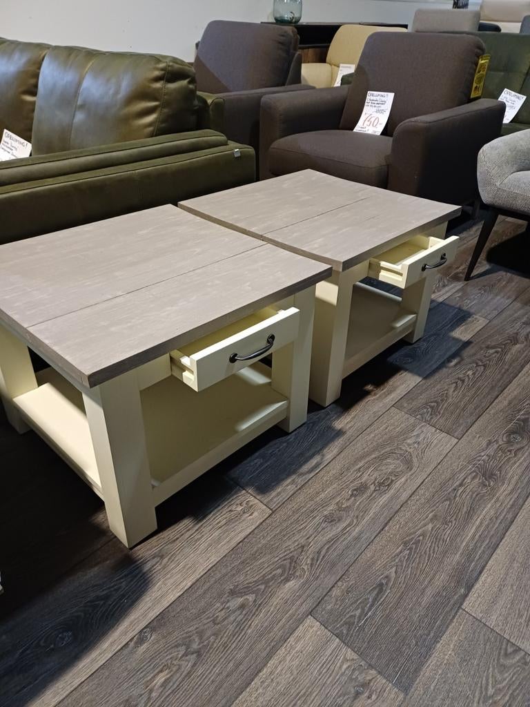 2 hoektafels, Ophalen, 50 tot 100 cm, 50 tot 75 cm, Vierkant