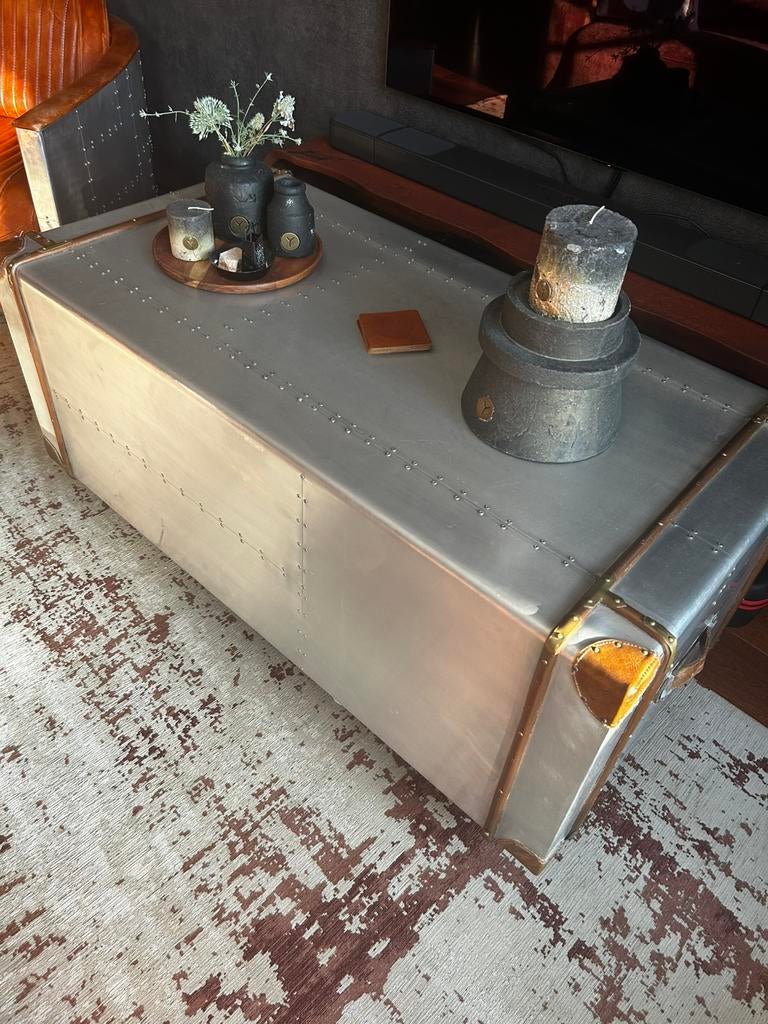Aviator Trunk salontafel, Huis en Inrichting, Tafels | Salontafels, Ophalen, 100 tot 150 cm, 50 tot 100 cm, Zo goed als nieuw