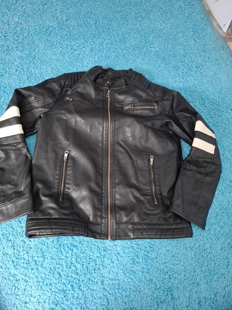 Stoere leren jongens jas van C&A maat 176, Ophalen of Verzenden, Zo goed als nieuw, Jongen, Jas