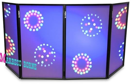 Opvouwbare DJ Scherm 120 x 70, set van 4 Panelen, Vonyx, Nieuw, Info@marbeco.nl, Licht