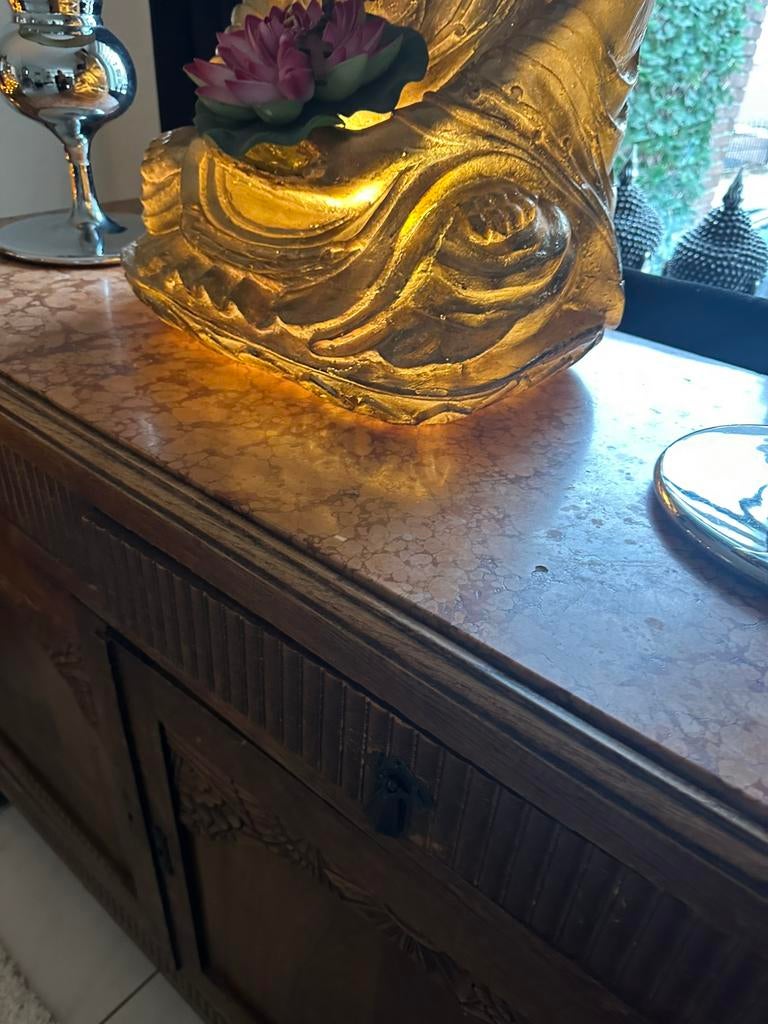 Mooie commode met marmer blad, Ophalen, Zo goed als nieuw, 25 tot 50 cm, 100 tot 150 cm