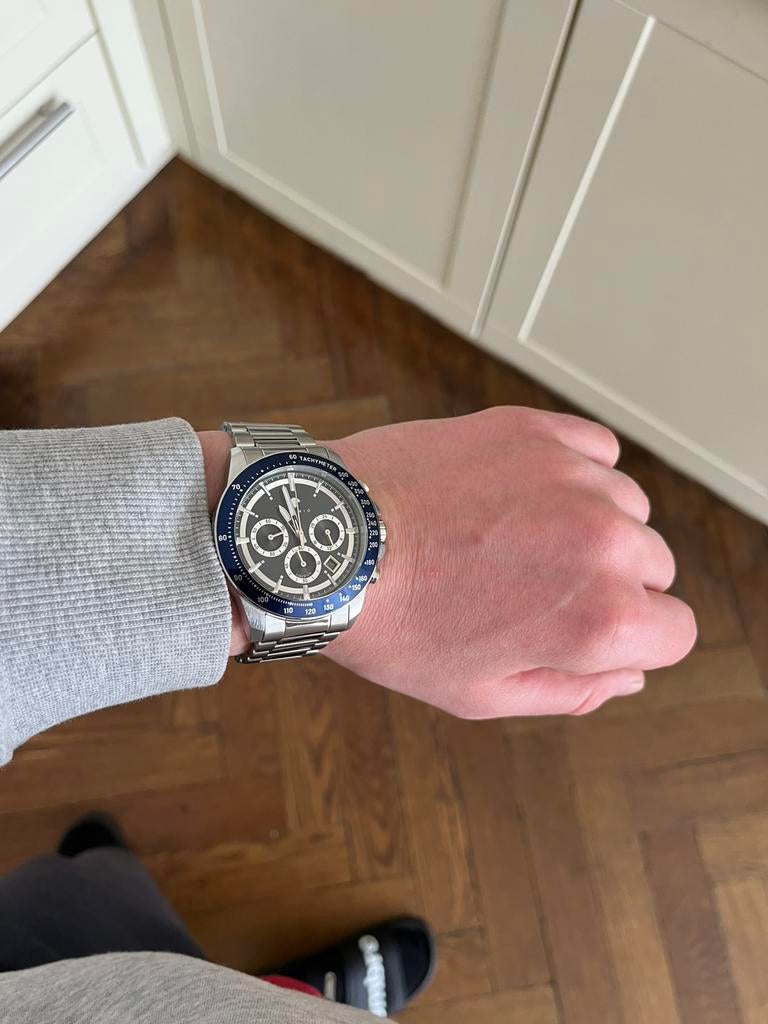 Tiberius Titanio horloge blauw - Nieuw, Sieraden, Tassen en Uiterlijk, Horloges | Heren, Overige merken, Staal, Polshorloge, Nieuw