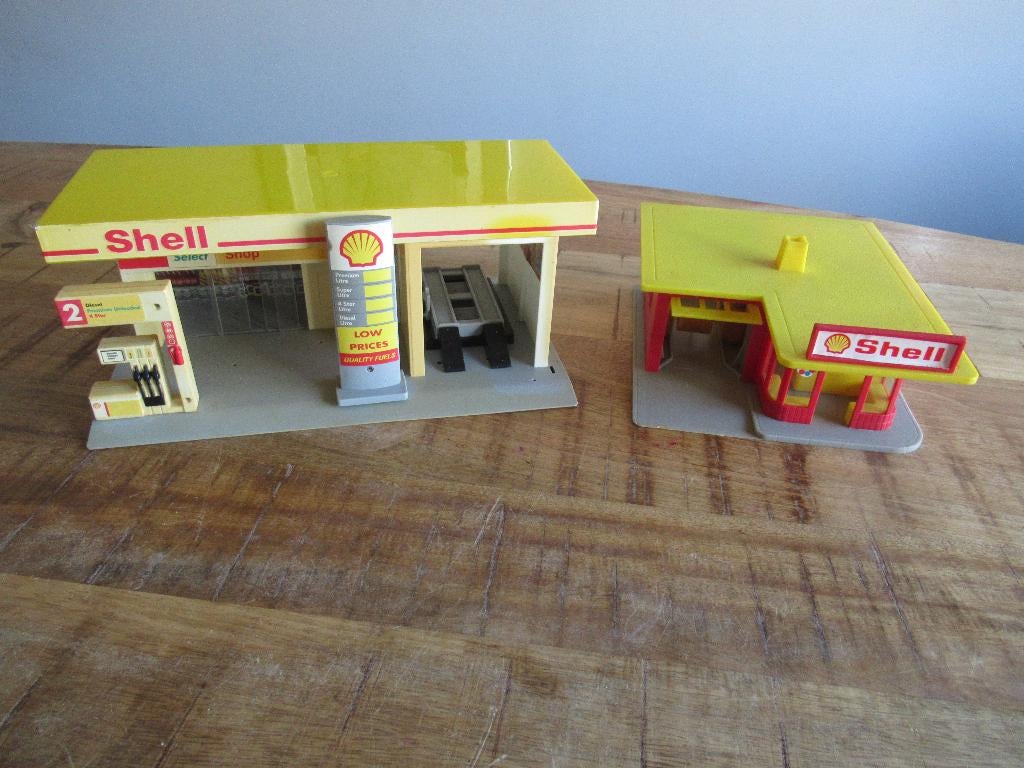 2x Vintage Shell Garage Tankstation Autowasstraat Jean 80, Verzamelen, Speelgoed, Ophalen of Verzenden, Gebruikt