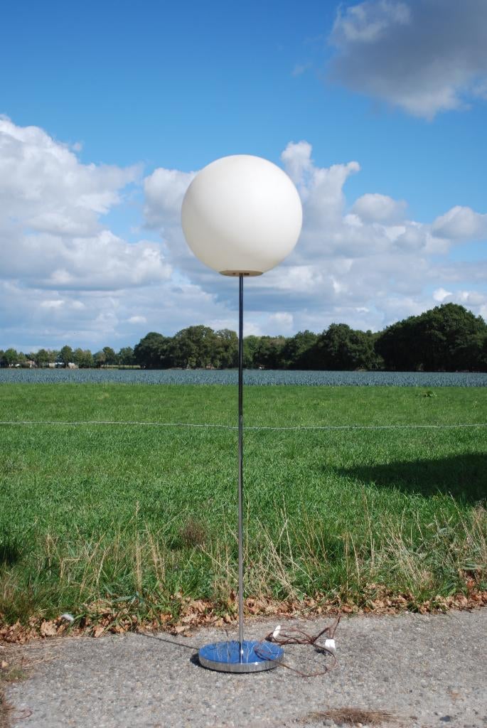 Vintage vloerlamp witte bol, lolipop lamp, Ophalen, Gebruikt, Vintage, Nb
