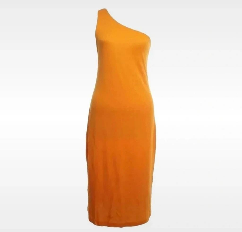 Arket Oranje Off Shoulder Maxi Jurk Maat S NIEUW, Nieuw, Oranje, Ophalen of Verzenden, Arket