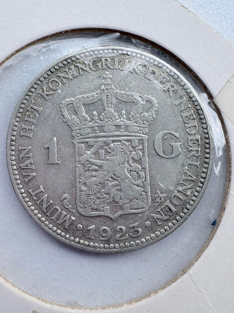 Zilveren gulden 1923, Postzegels en Munten, Munten | Nederland, Ophalen of Verzenden, Koningin Wilhelmina, 1 gulden