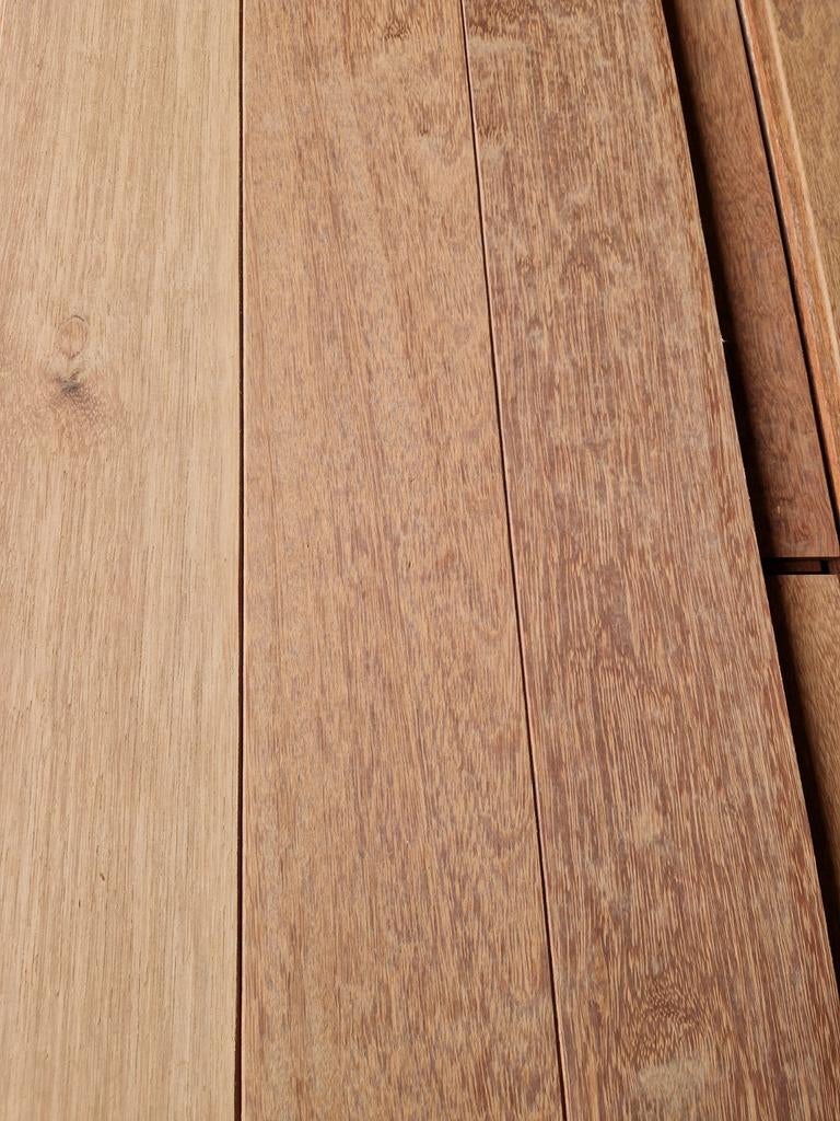 20M2 massieve kempas hardhout vloerdelen #VERNIEUWD#, Gebruikt, 10 m² of meer, 10 tot 30 cm, Hout