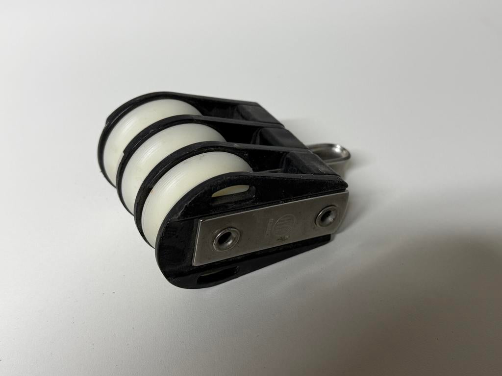 HYE 3 schijfs blok 50 mm schijf 12 mm lijn, Ophalen of Verzenden, Zo goed als nieuw, Lijn of Blok