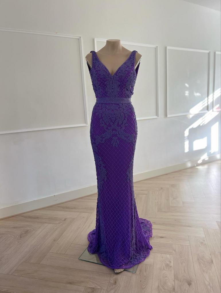 Elegante galajurk te huur - Maat 34/36/38, Galajurk, Paars, Ophalen of Verzenden, Zo goed als nieuw