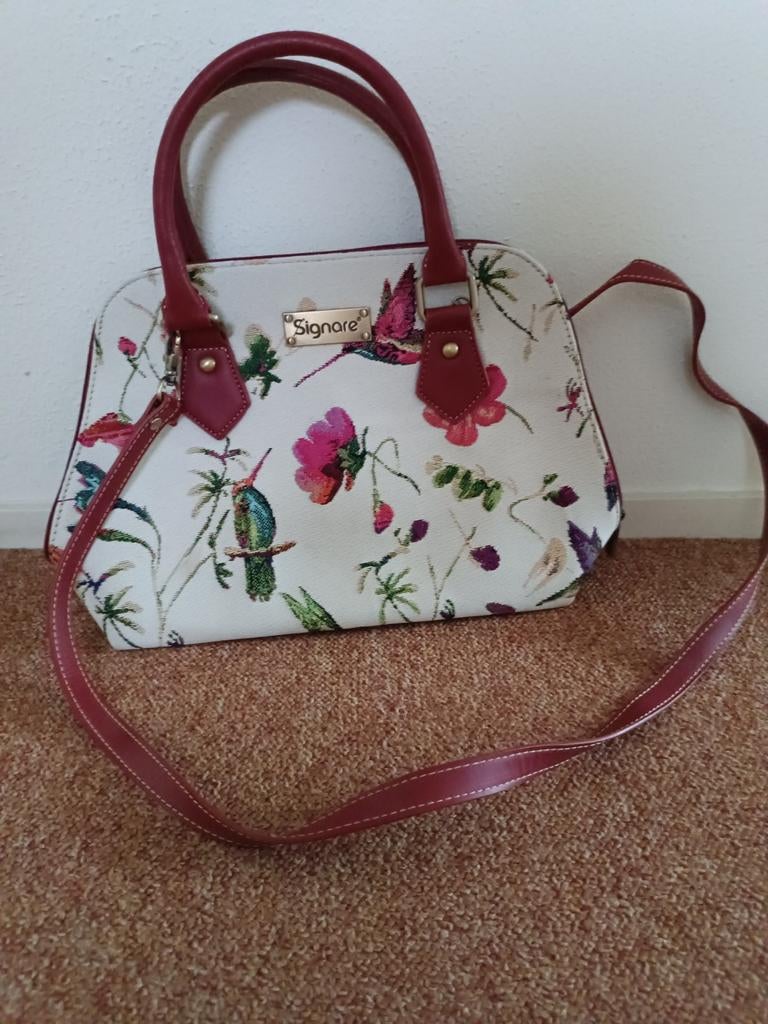 Handtas stof bloem, Ophalen of Verzenden