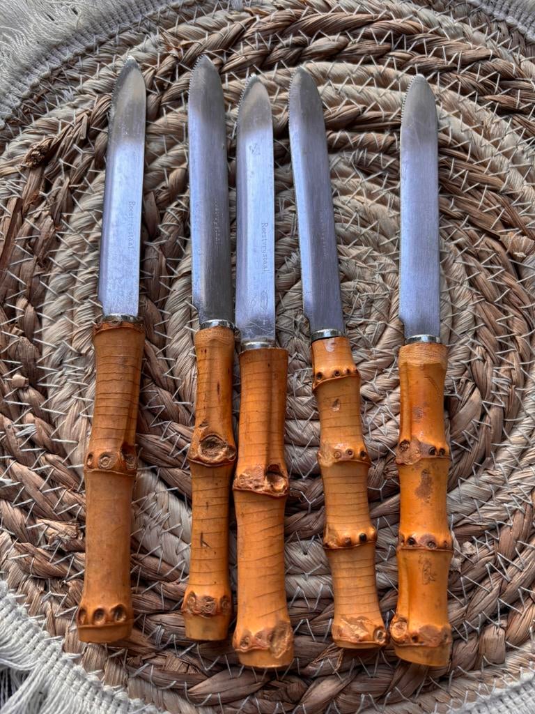 Leuke vintage kaasmesjes/ tapasmesjes, Ophalen of Verzenden, Zo goed als nieuw, Rvs of Chroom