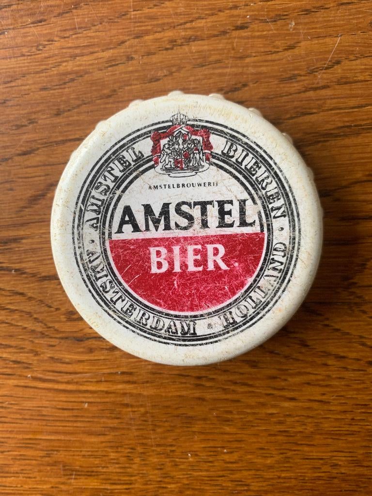 "Amstel" Flesopener Jaren 70 Gebruikt, Ophalen of Verzenden, Gebruikt, Reclamebord