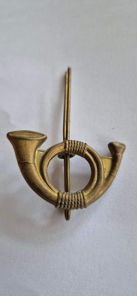 Vintage Hoorn Speldje/Pin messing jachthoorn, Ophalen of Verzenden