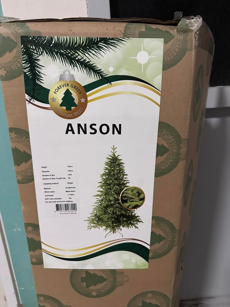 Kunstkerstboom 150cm hoog, Diversen, Kerst, Ophalen, Zo goed als nieuw