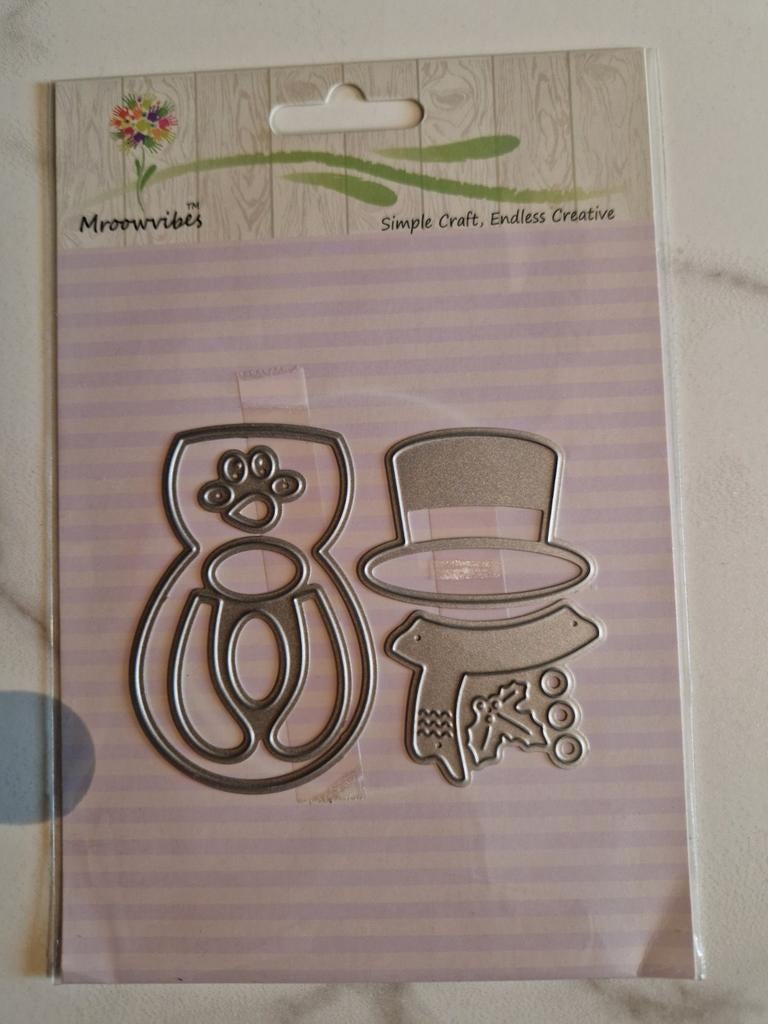 Snijmal Sneeuwpop - Nieuw, Hobby en Vrije tijd, Kaarten | Zelf maken, Nieuw, Overige thema's, Ophalen of Verzenden