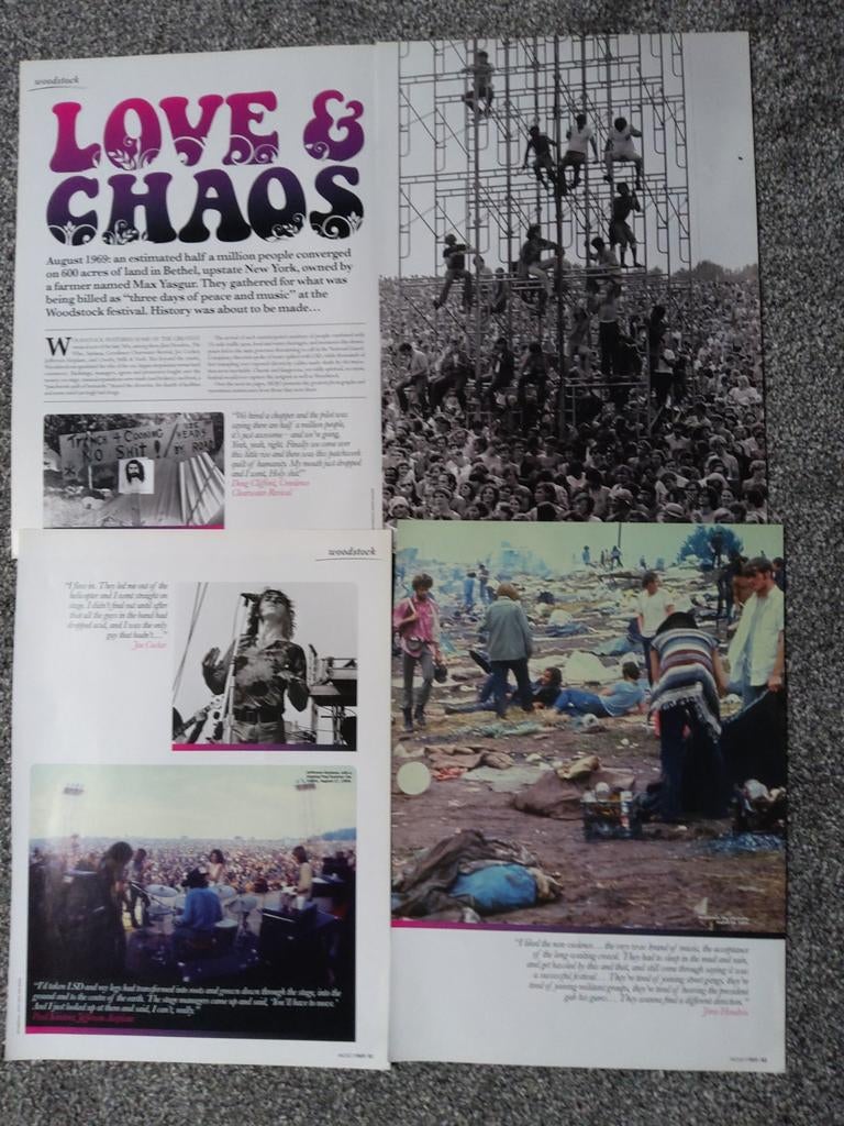 Woodstock 1969: Love and chaos, Ophalen of Verzenden, Zo goed als nieuw, Boek, Tijdschrift of Artikel