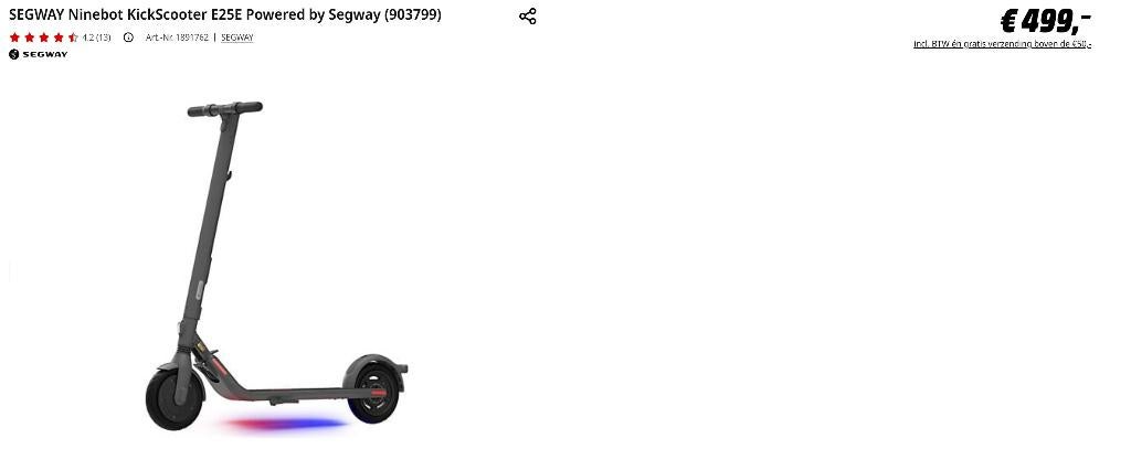 segway step, Ophalen, Elektrische step (E-scooter), Ninebot
