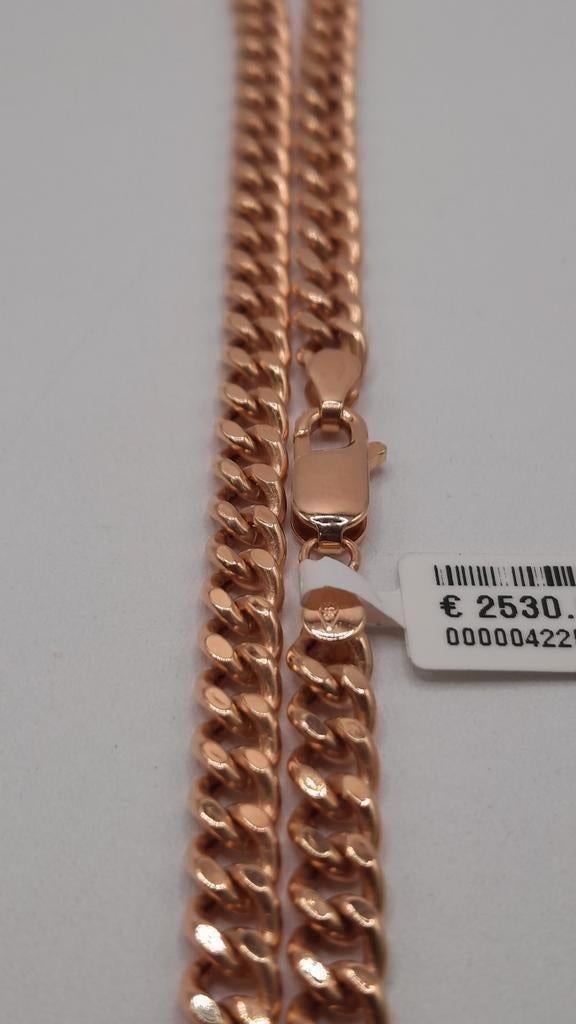 gouden coban link ketting 14kt, Www.bredajuwelier.nl, Nieuw, Ophalen of Verzenden, Www.bredajuwelier.nl