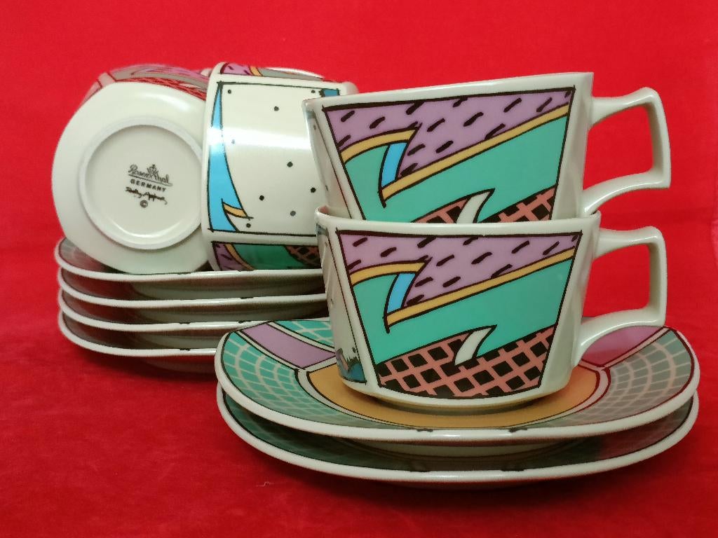 Rosenthal Studio-Linie Flash One - 6 kop en schotels, Huis en Inrichting, Keuken | Servies, Zo goed als nieuw, Kop(pen) en/of Schotel(s)