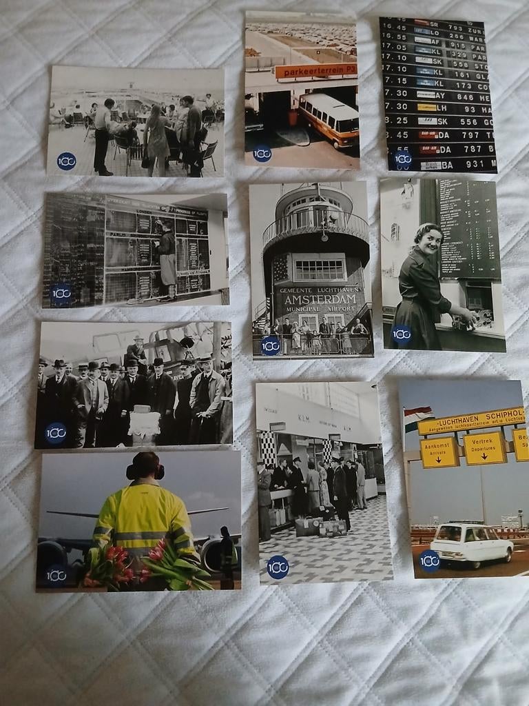 Schiphol 100 Jaar Ansichtkaarten Set, Verzamelen, Ansichtkaarten | Nederland, Ophalen of Verzenden, 1920 tot 1940, Ongelopen, Noord-Holland