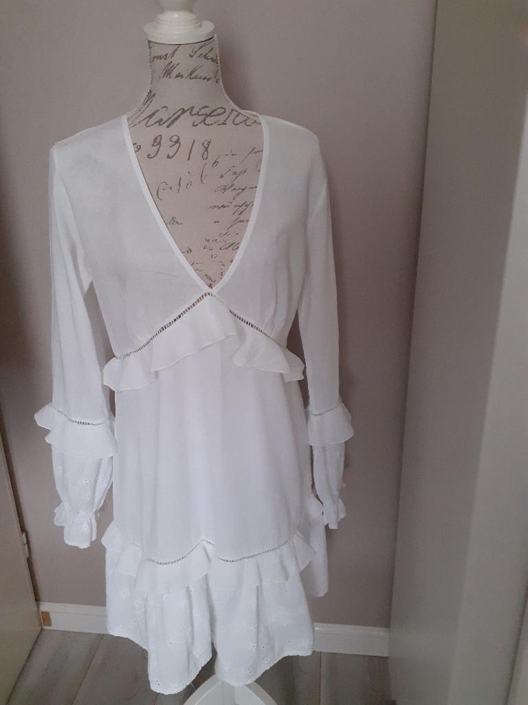 Mooi witte jurk, merk: MOST WANTED, maat L, Wit, Maat 42/44 (L), Ophalen of Verzenden, Zo goed als nieuw