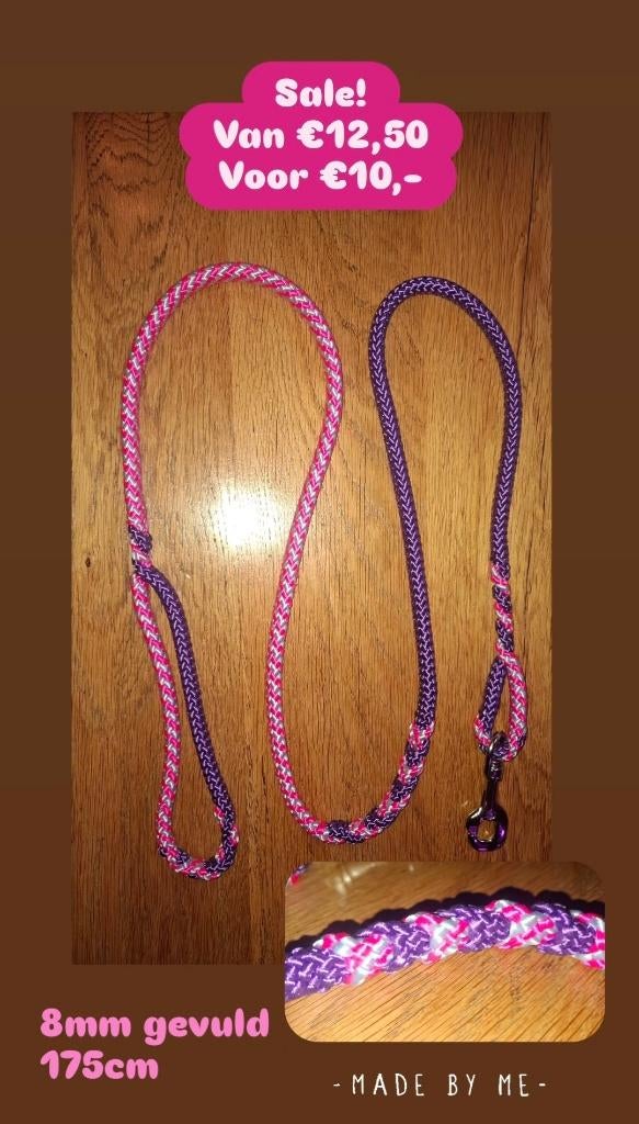 Handgemaakte hondenlijn van PPMF, Dieren en Toebehoren, Ophalen of Verzenden, Nieuw, Hondenriem