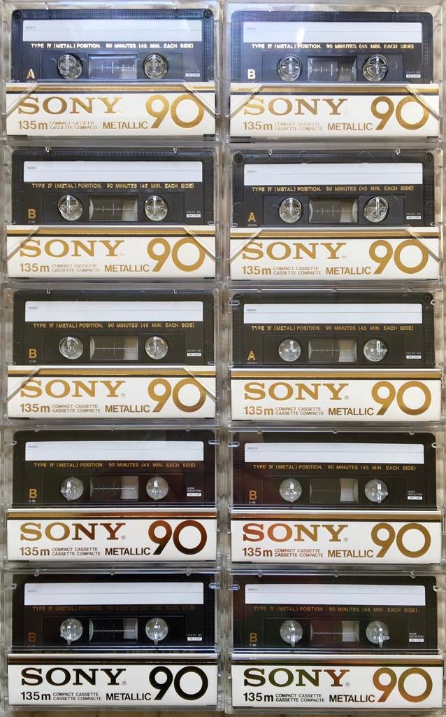 Zeldzaam Sony Metallic 90 type IV METAL cassettebandjes RARE, Cd's en Dvd's, Cassettebandjes, Gebruikt, 2 t/m 25 bandjes, Ophalen of Verzenden