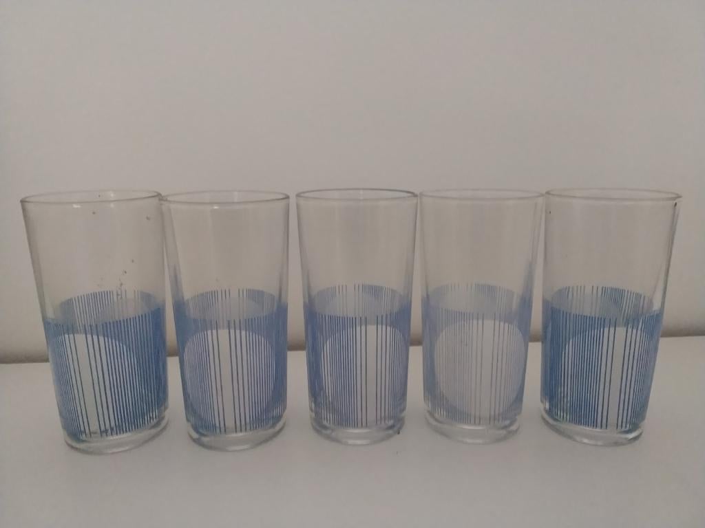 5 vintage space age glazen, Ophalen of Verzenden, Huis en Inrichting