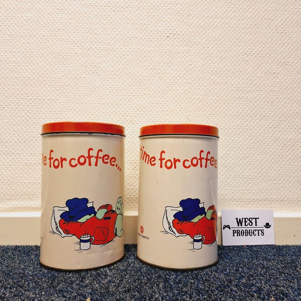 2x Vintage Douwe Egberts (D.E.) Paddington Blik, Verzamelen, Blikken, Ophalen of Verzenden, Gebruikt, Koffie, Douwe Egberts