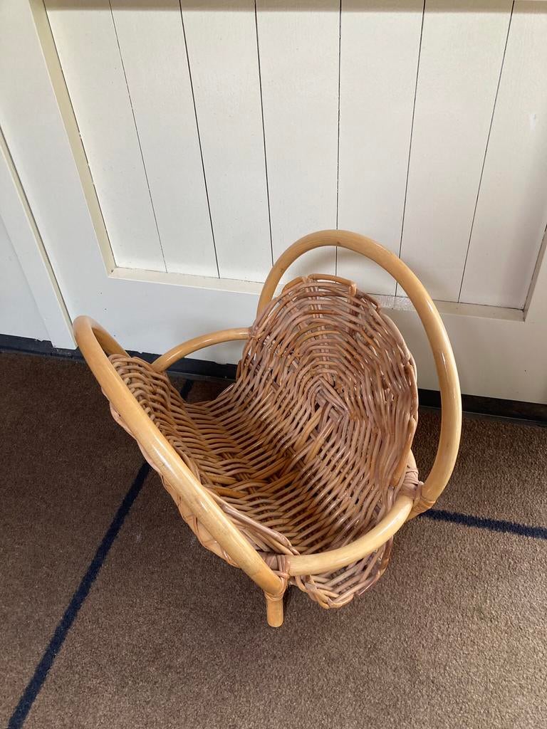 Vintage rotan lectuurbak, Ophalen, Zo goed als nieuw