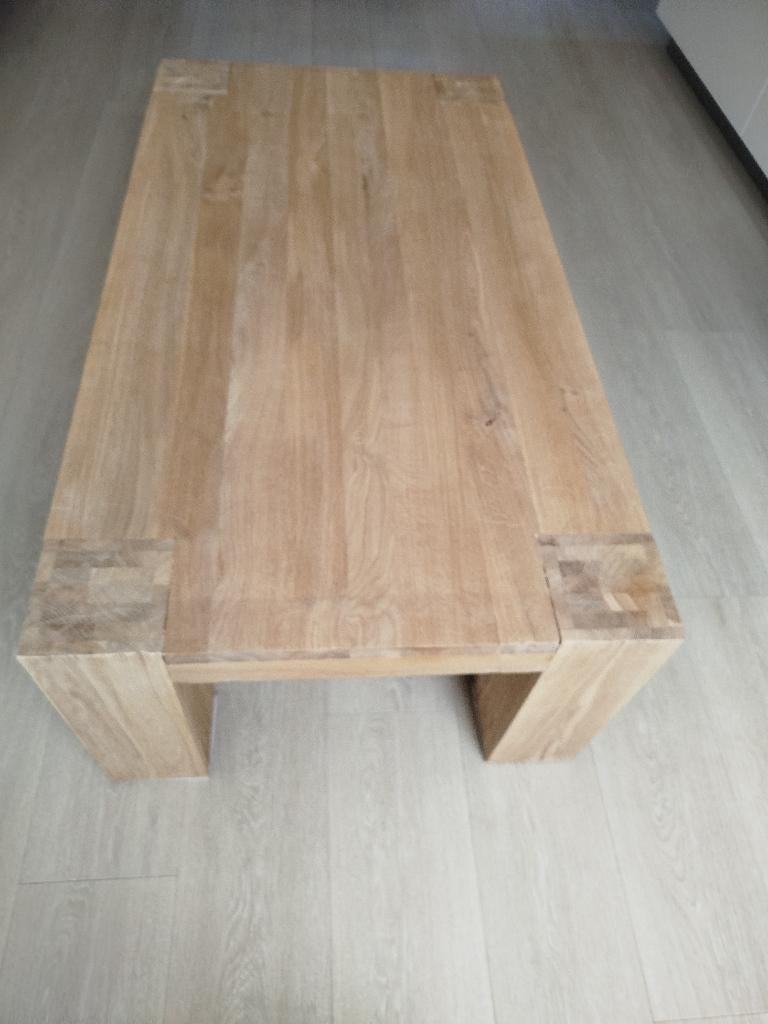 Salon Tafel Eiken Naturel Quint, Ophalen, Gebruikt, 100 tot 150 cm, 50 tot 75 cm