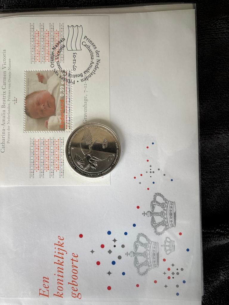 Catharina-Amalia Geboorte Postzegel & Munt Set, Postzegels en Munten, Postzegels | Nederland, Ophalen of Verzenden, Na 1940, Postfris