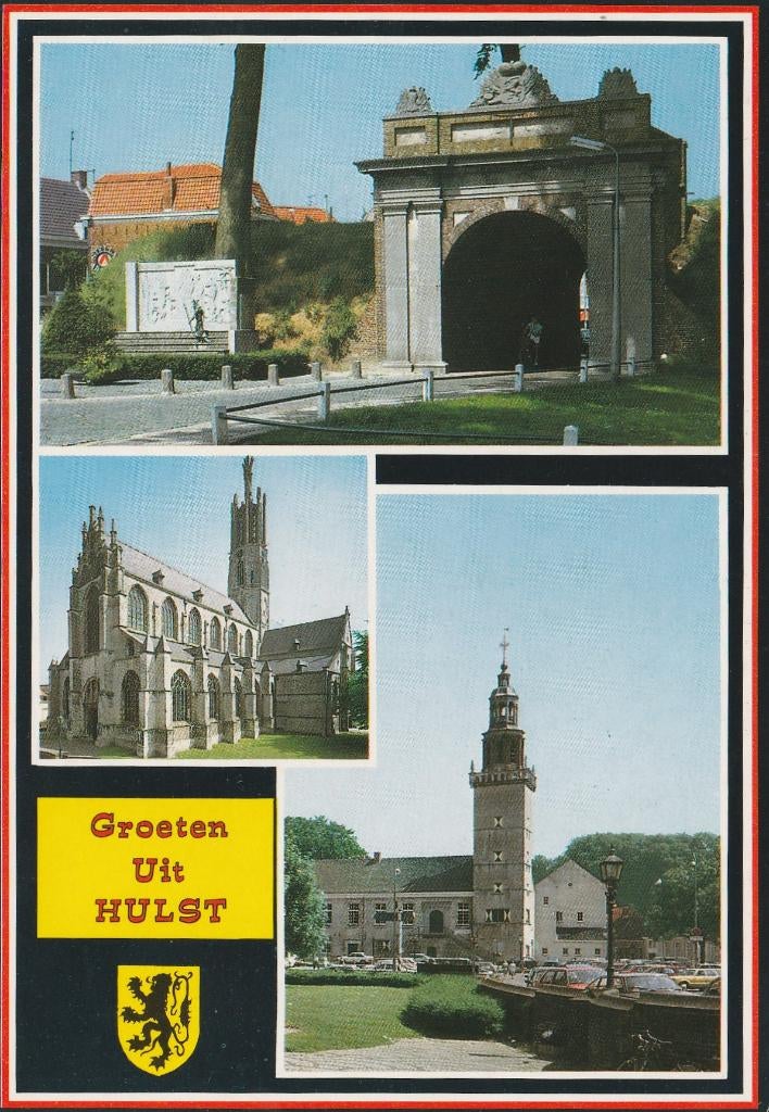 HULST Gentse Poort Basiliek Stadhuis Groeten, Verzenden, 1980 tot heden, Gelopen, Zeeland