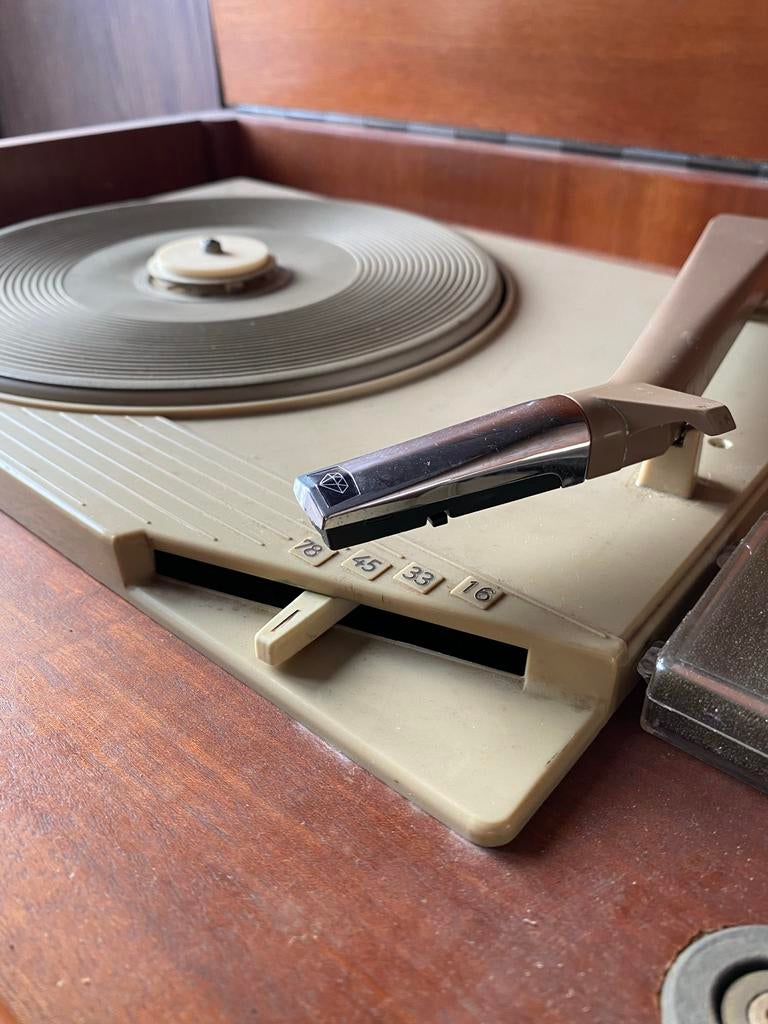 DIY Vintage Philips Radio-Meubel Platenspeler Jaren '50, Ophalen, Gebruikt, Platenspeler, Philips