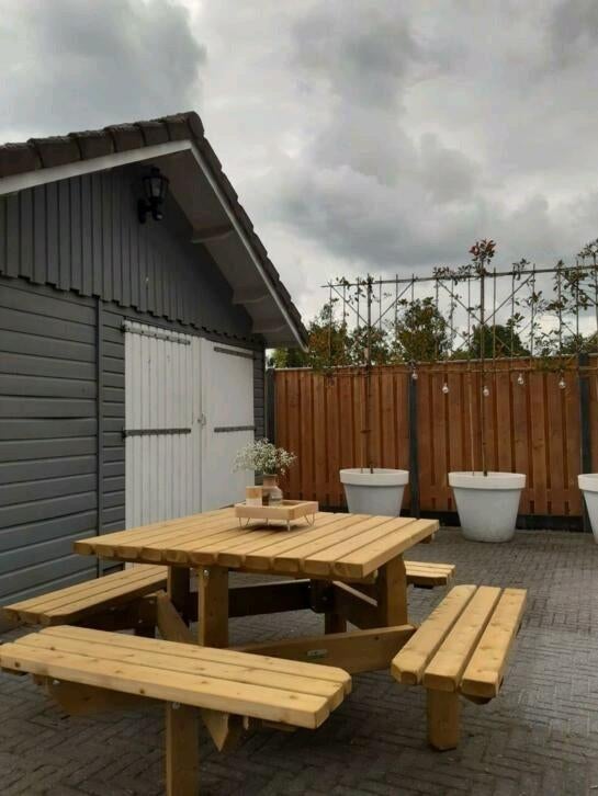 Picknicktafels   195x195cm  ! Snelle levertijd  !, Ophalen, Nieuw, Rechthoekig