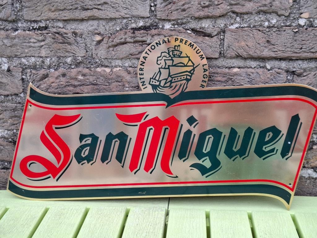 Reclamebord San Miguel Cerveza, Verzamelen, Ophalen of Verzenden, Nieuw, Reclamebord, Plaat of Schild, Overige merken