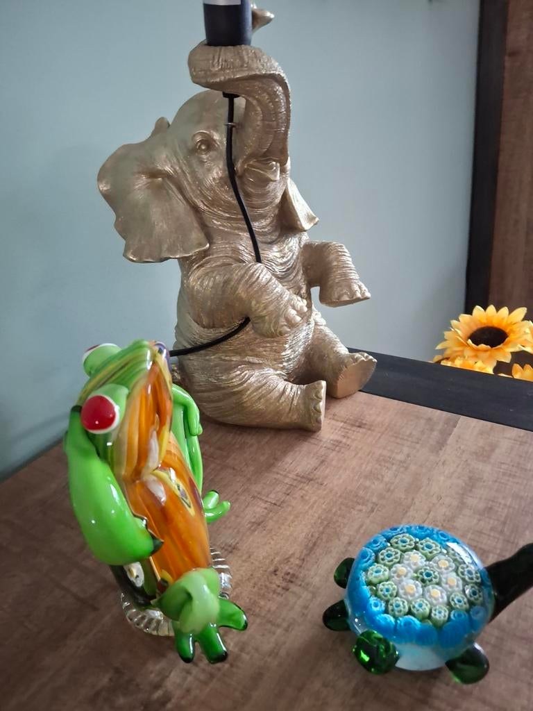 Glazen kikkers en schilpad gekleurd, Ophalen of Verzenden