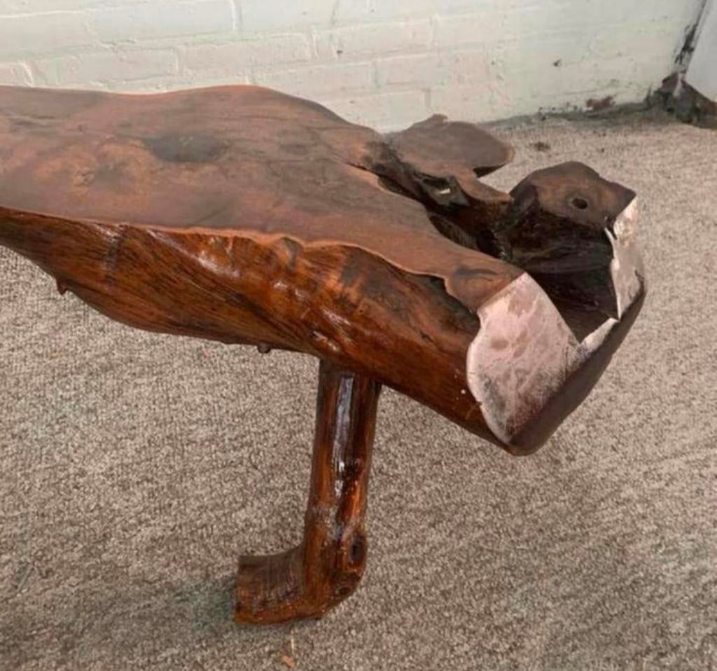 Bank Divi Divi halfronde noten boomwortel bank tuinbank, Tuin en Terras, Tuinbanken, Ophalen of Verzenden