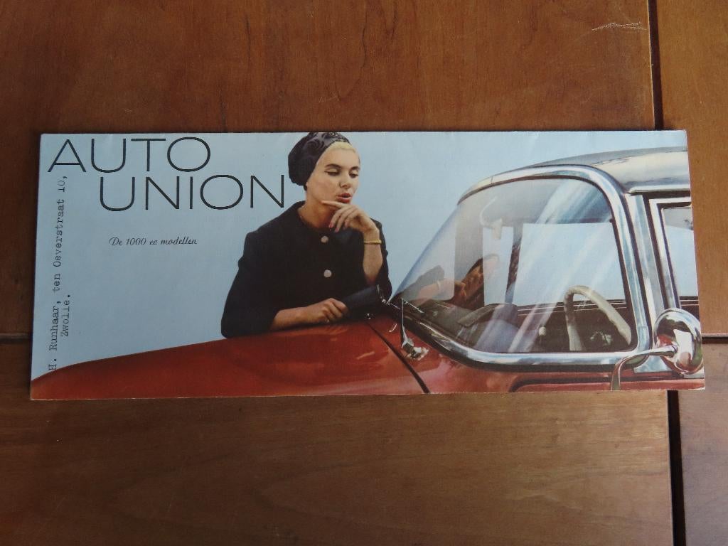 Folder Auto Union 1000 cc-modellen ca 1960, Auto Union, Ophalen of Verzenden, Zo goed als nieuw, Overige merken
