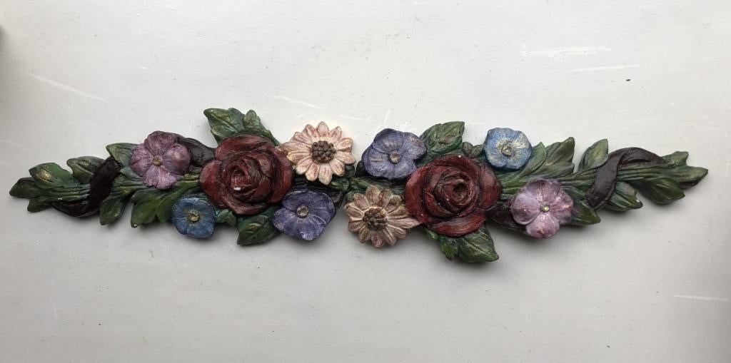 Nr4) bloemen ornament gips, Ophalen of Verzenden